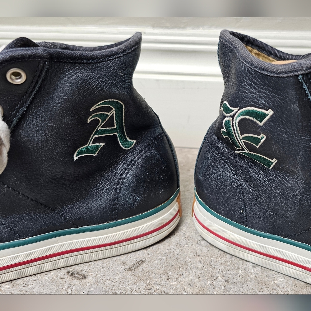 [AMERICAN EAGLE OUTFITTERS] Dark Blue Leather High-Top Sneakers Men's《10》 - Picture 13 of 15
